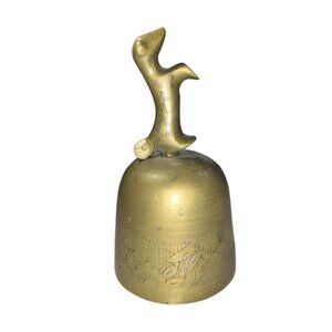 Dancing Dog Brass Vintage Bell Floral Design
